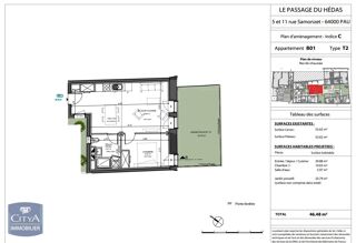  Appartement  vendre 2 pices 46 m