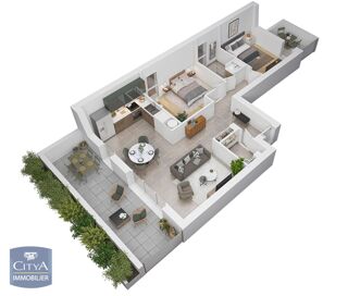  Appartement  vendre 2 pices 43 m