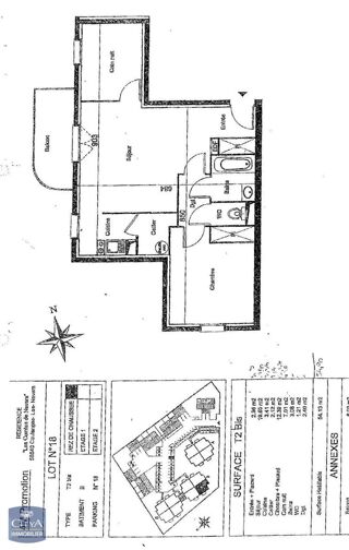  Appartement � vendre 3 pi�ces 54 m�