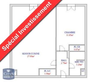  Appartement � vendre 2 pi�ces 48 m�