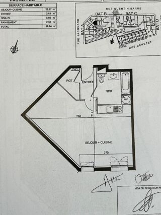  Appartement  vendre 1 pice 38 m