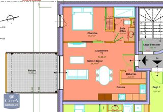  Appartement  vendre 2 pices 54 m