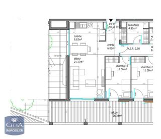  Appartement � vendre 4 pi�ces 88 m�