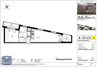  Appartement  vendre 2 pices 43 m