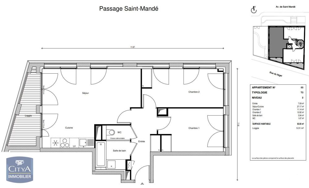 � vendre  Appartement Paris 12