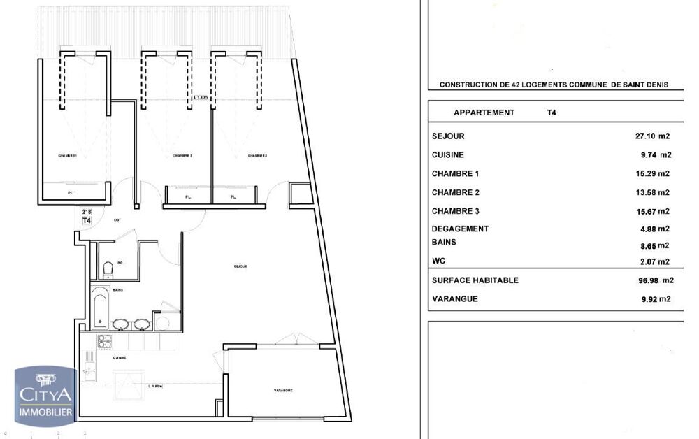 Grand Appartement T4 de standing au coeur du quartier rec....
