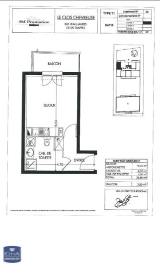  Appartement � vendre 1 pi�ce 24 m�
