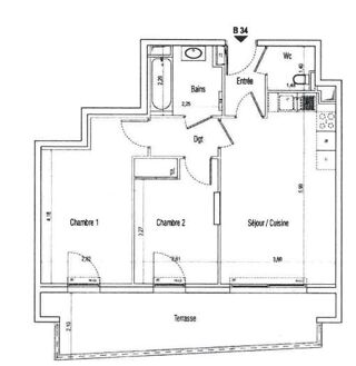  Appartement � vendre 3 pi�ces 55 m�