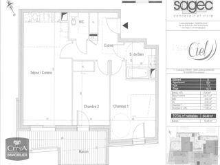  Appartement � vendre 3 pi�ces 65 m�