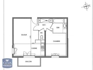  Appartement � vendre 2 pi�ces 44 m�