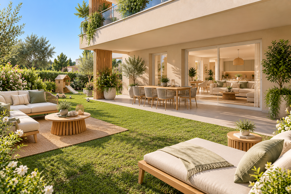 Vente Appartement T4 de 80m² - GRAND JARDIN de 145m² - EXPOSEE SUD Carpentras