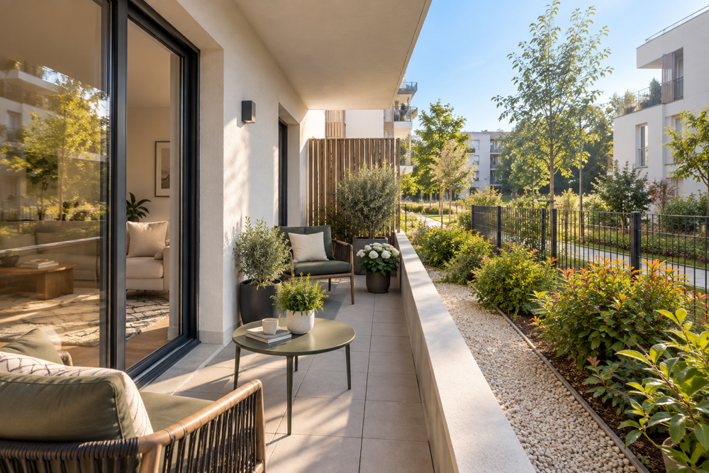 T2 DE 45 M² EN RDC AVEC TERRASSE EST DE 8 M² ET PARKING