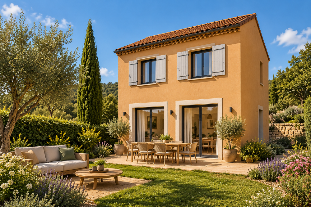 Vente Maison Villa neuve 4 pièces 93 m² avec 340 m² de jardin  – La Roquette sur Siagne  -  frais de notaire rédu La roquette sur siagne