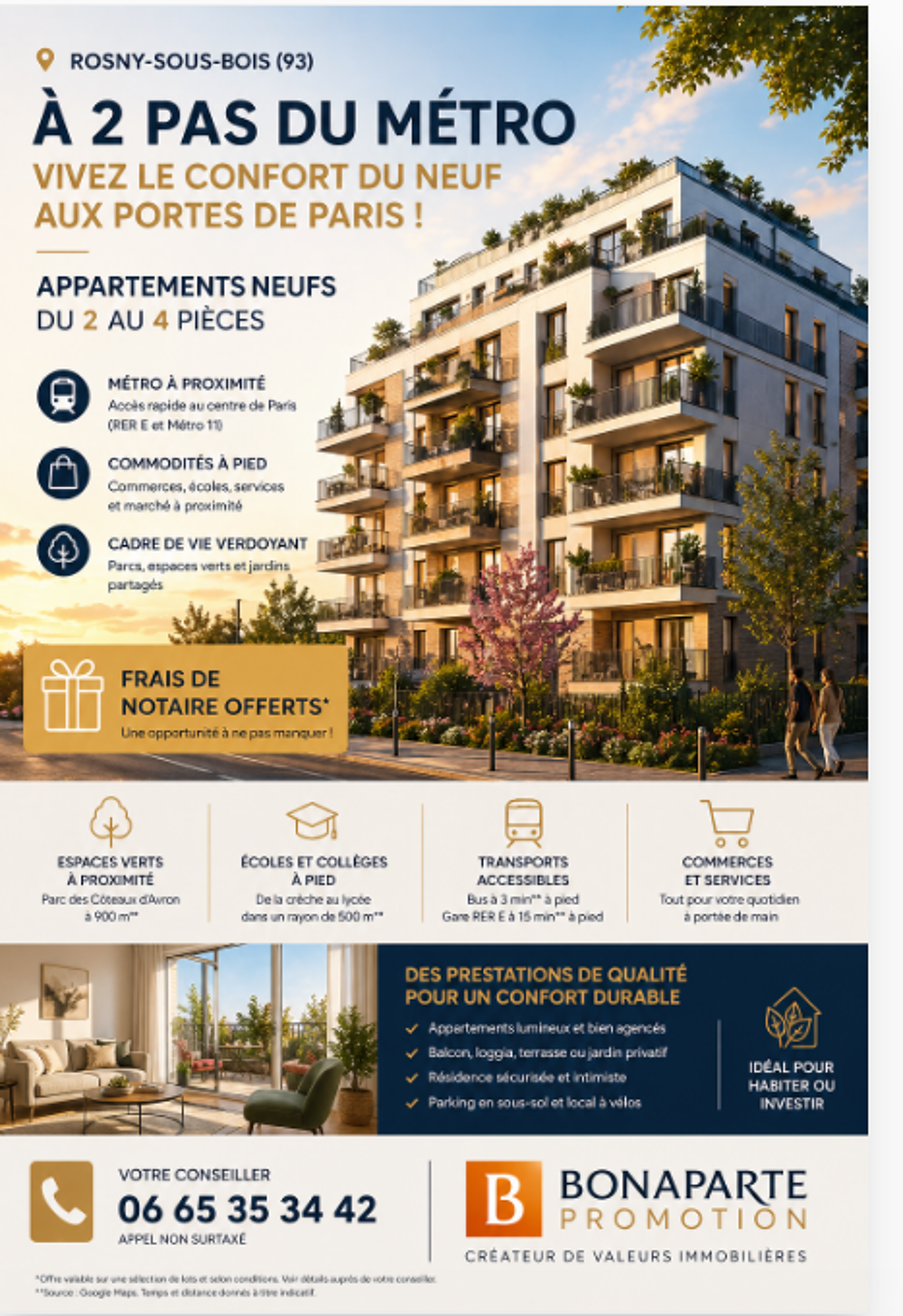 Appartement 3 pièces 65 m² · à Rosny sous Bois · 65 m² · 262 000 €
