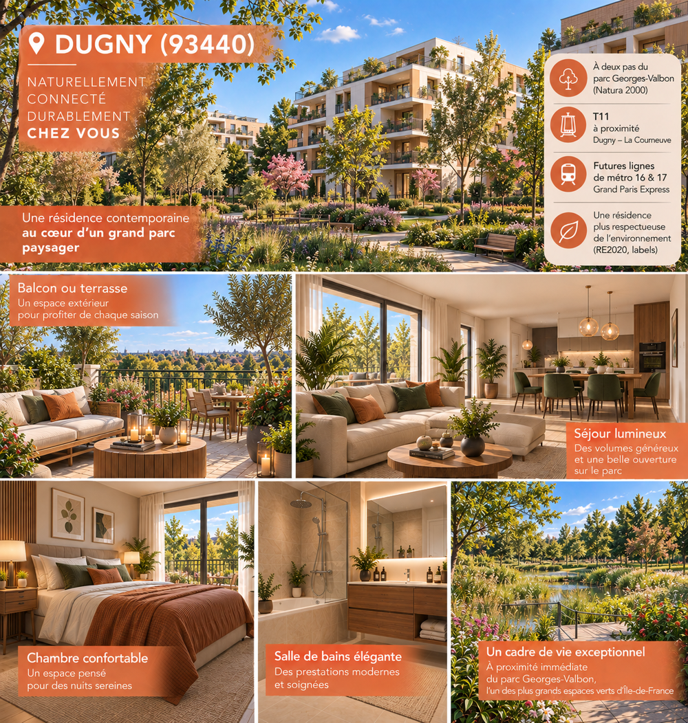 Vente Appartement 3 PIECES COEUR DU PARC - DUGNY Dugny