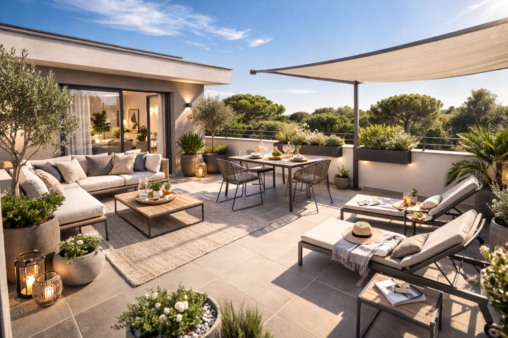 TERRASSE DE 24 M² POUR CE MAGNIFIQUE T4 DE 92 M² EN DERNIER ETAGE