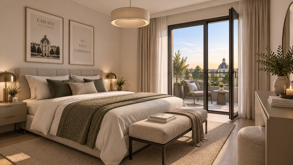 --CHESSY  VAL DEUROPE | 3 PIÈCES 65 M² AVEC BALCON  RÉSIDENCE DE STANDING