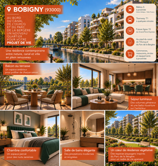 Vente Appartement RETOUR DE LOT – APPARTEMENT 4 PIÈCES À BOBIGNY AVEC VUE SUR LE CANAL DE L'OURCQ Bobigny