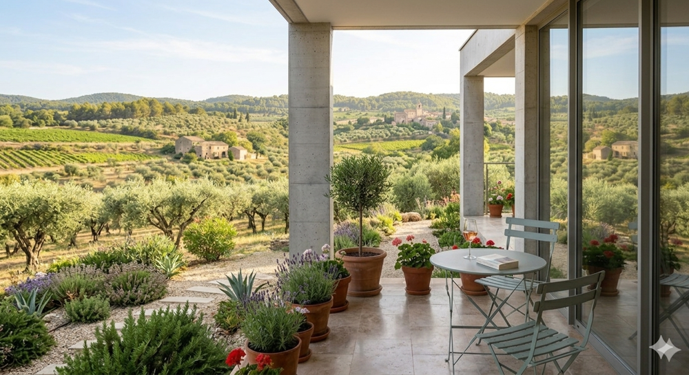 3 PIECES AVEC GRAND EXTERIEUR - 80m² DE JARDIN ET TERRASSE VUE SUR LES OLIVIERS