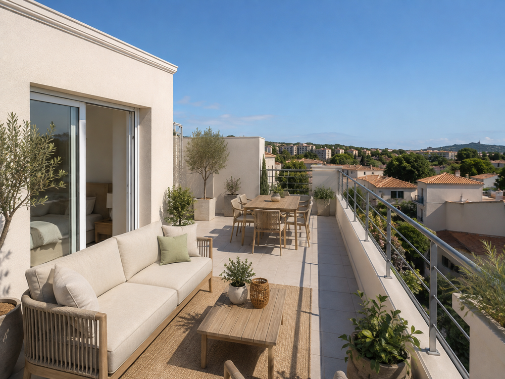 Vente Appartement -* RARE A SIX-FOURS : VILLA - APPARTEMENT T5 DE 140 M² AVEC GRANDES TERRASSES Six fours les plages
