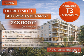  Appartement à vendre 3 pièces 