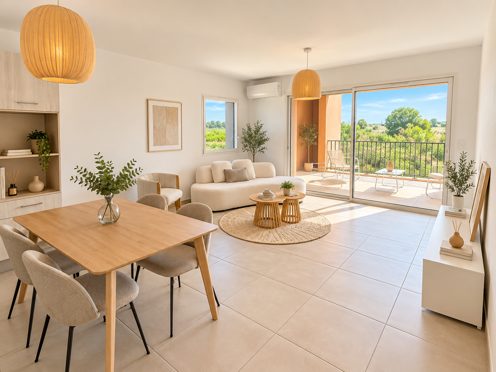 Vente Appartement SÉRIGNAN – SUPERBE T3 DE 62 M² AVEC TERRASSE – VUE DÉGAGÉE SUR LA NATURE Serignan