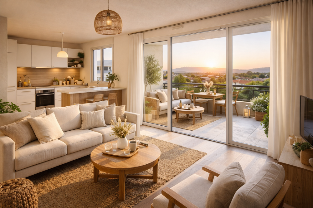 Vente Appartement Grand T2 de 50m² - VUE DEGAGEE - terrasse exposée OUEST Avignon