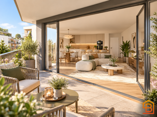 Vente Appartement DERNIER ÉTAGE – 59 M² – BALCON DE 14 M² – 2 PIÈCES ÉVOLUTIF FUTUR TRAM T1 EN PIED DE RESIDENCE ET AC Colombes