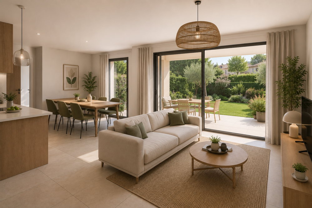 *-Magnifique T4 de 83 m² avec terrasse, jardin et garage double à Cogolin