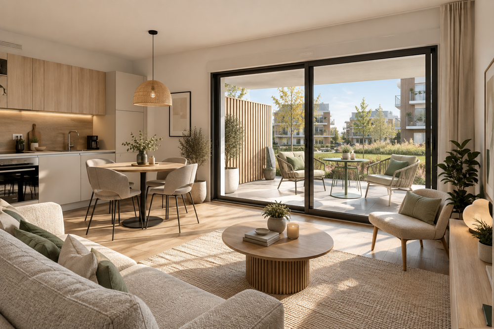 T2 DE 45 M² EN RDC AVEC TERRASSE EST DE 8 M² ET PARKING