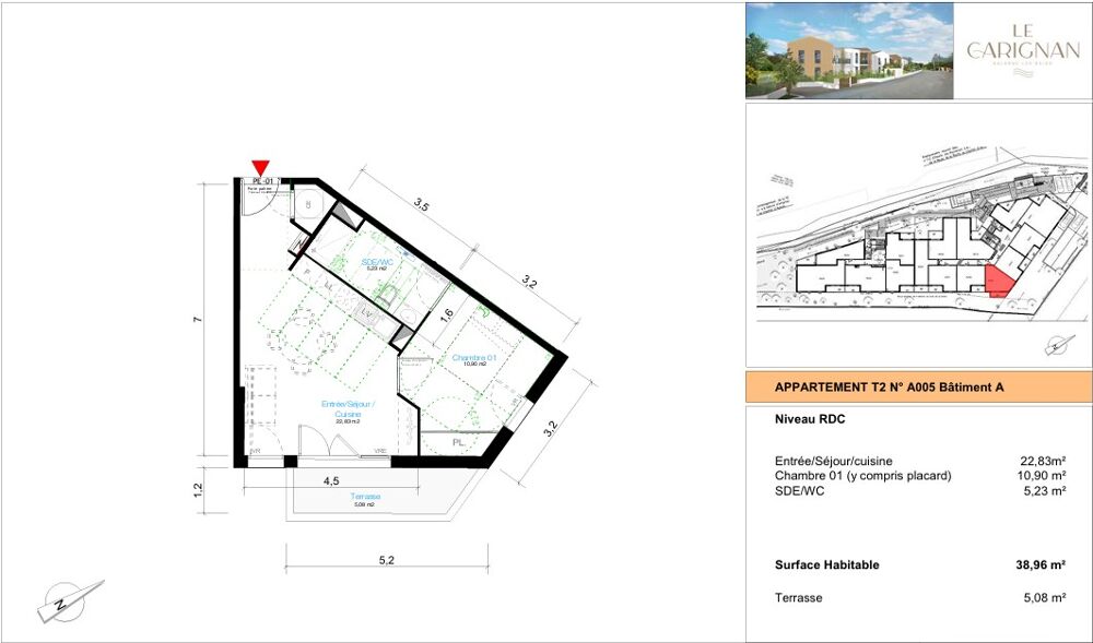 Vente Appartement BALARUC - APPARTEMENT NEUF 2 PIECES LIVRE !! Balaruc les bains