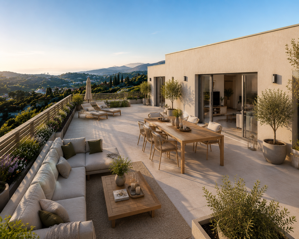 MAGNIFIQUE VILLA SUR LE TOIT DE 4 PIECES - TERRASSE DE 60M² - VUE DEGAGEE MONTAGNE - CALME