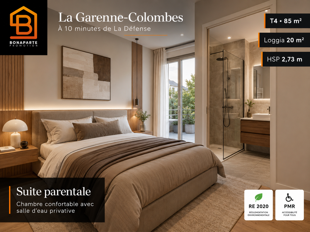 Vente Appartement 10 minutes de la defense: 4 pièces 85m² réception 35m² exterieur 20m²+pkg La garenne colombes