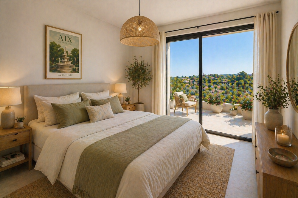 Vente Appartement T4 traversant au dernier etage avec vue plein sud quartier La Torse Aix en provence