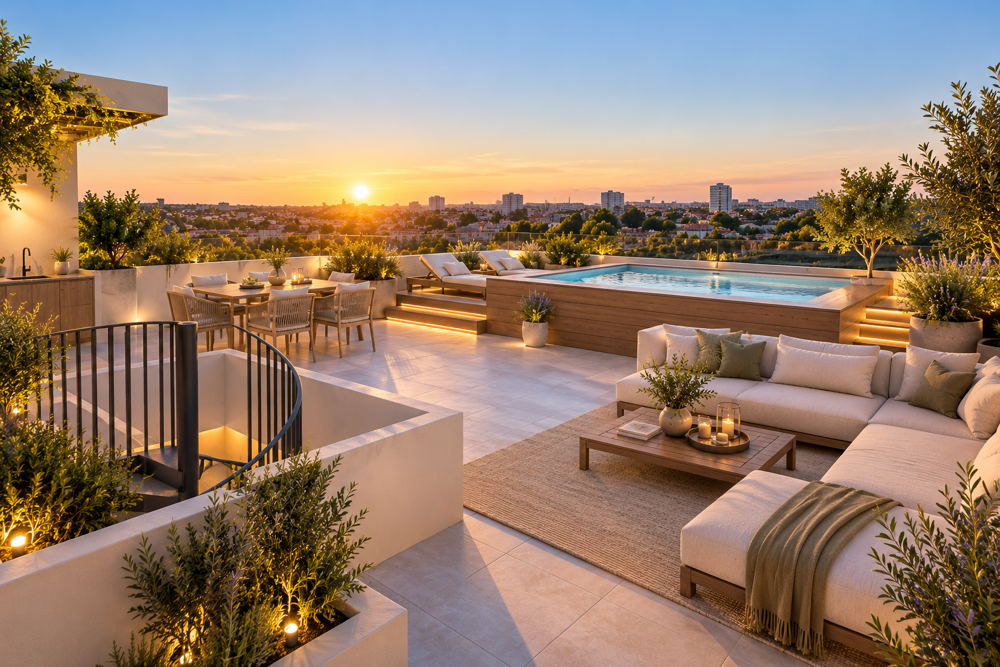 Vente Appartement MONTPELLIER – APPARTEMENT T4 D'EXCEPTION EN DERNIER ÉTAGE AVEC ROOFTOP PRIVATIF Montpellier