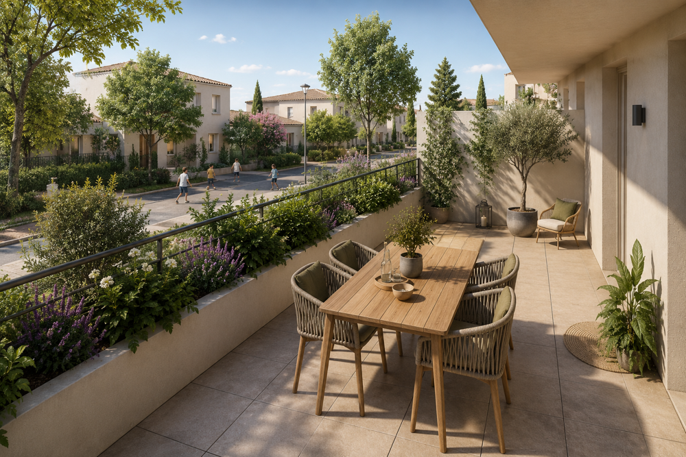 Vente Appartement T2 avec grande terrasse de 19m² exposé Sud au calme Marignane