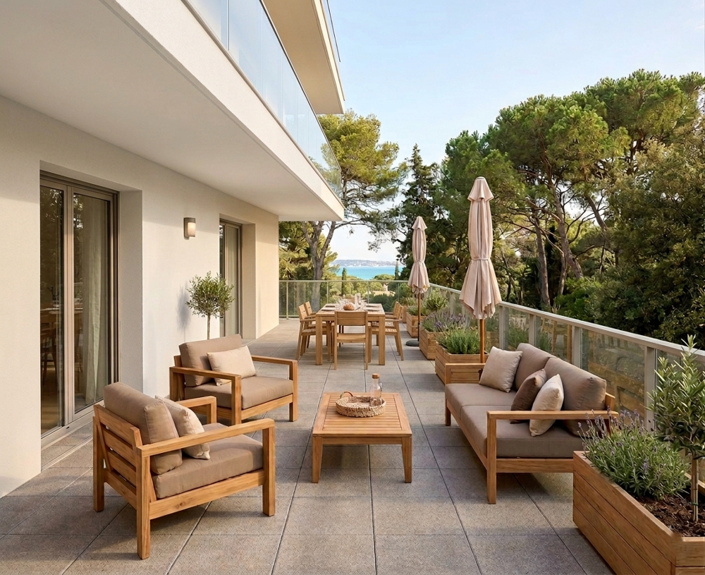 VALBONNE : MAGNIFIQUE T4 VUE MER DE 90M2 IDEALEMENT EXPOSE AVEC TERRASSE DE 60M2 + BOX