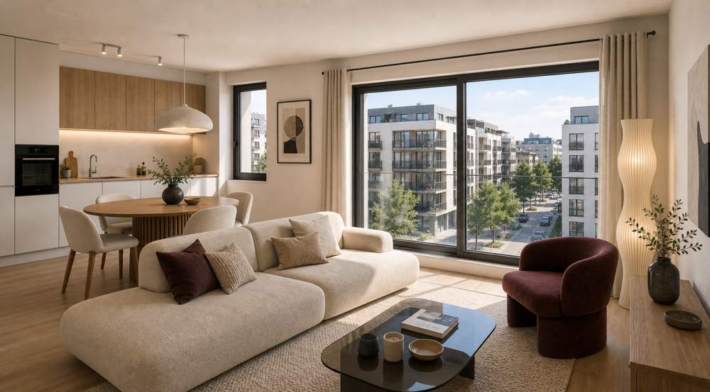Quartier amphitéatre avec un vrai extérieur