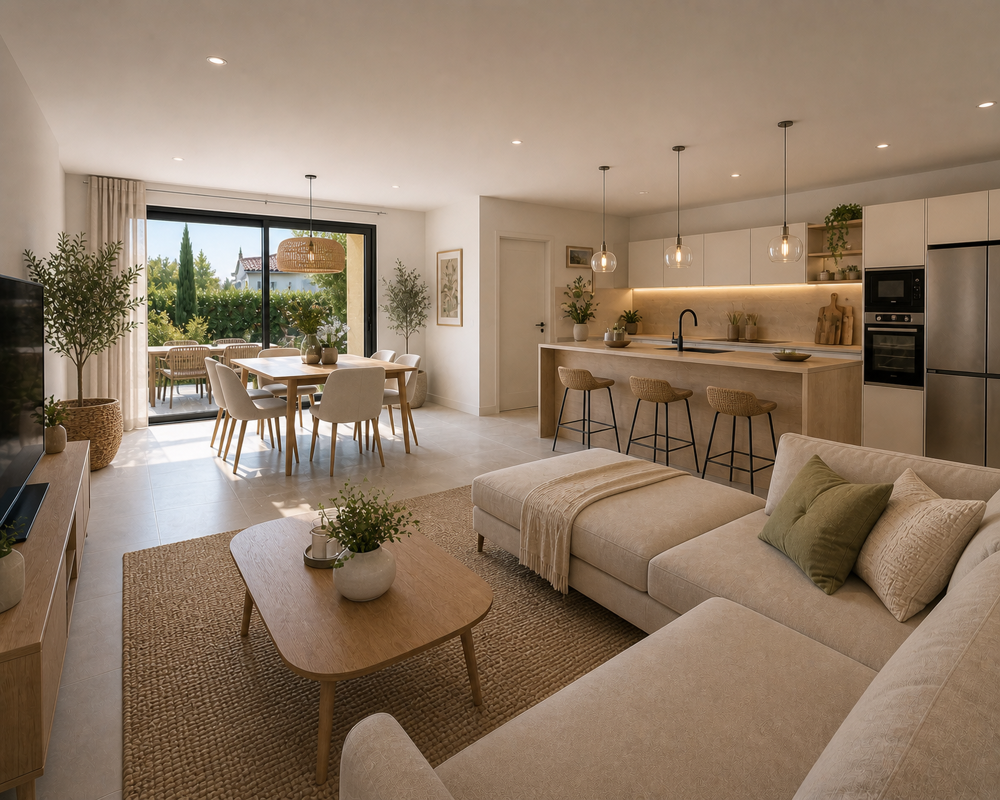 Maison 4 pièces neuve de 90m² avec une chambre en rdc et garage à Gardanne