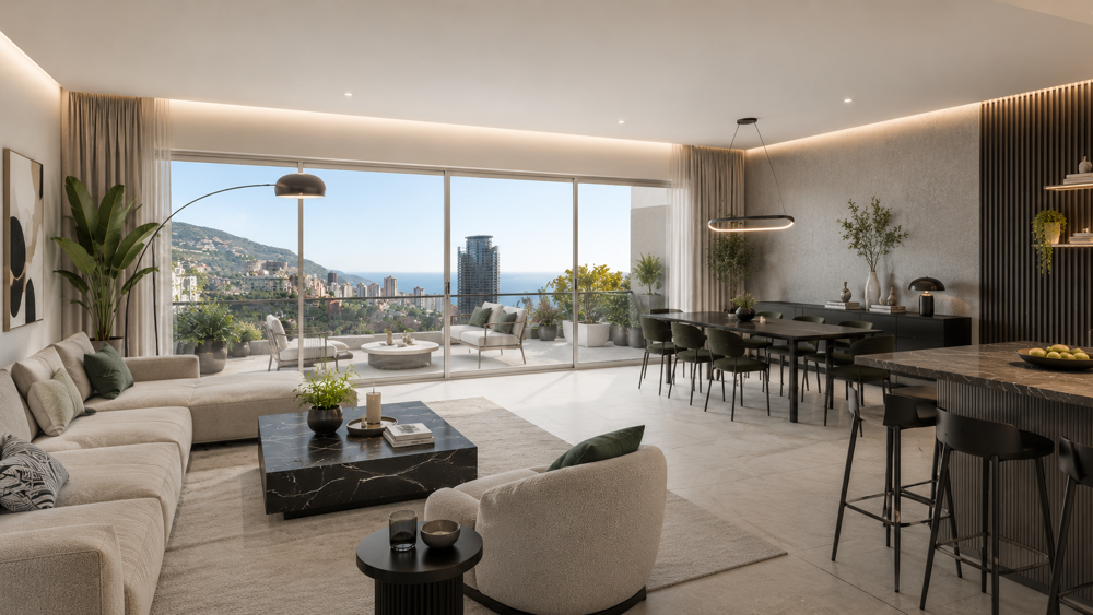 RARE SPLENDIDE T5 EN DERNIER ETAGE VUE MER AVEC 60M² DE TERRASSE PROCHE MONACO