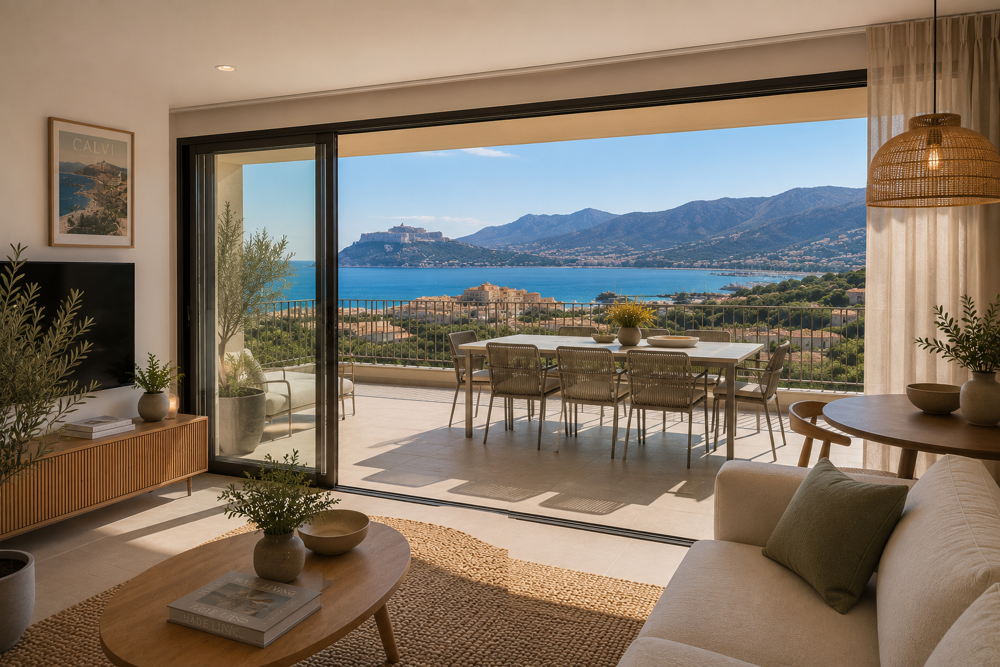 Vente Appartement - MAGNIFIQUE T2 AVEC GRANDE TERRASSE DANS RÉSIDENCE AVEC PISCINE Calvi