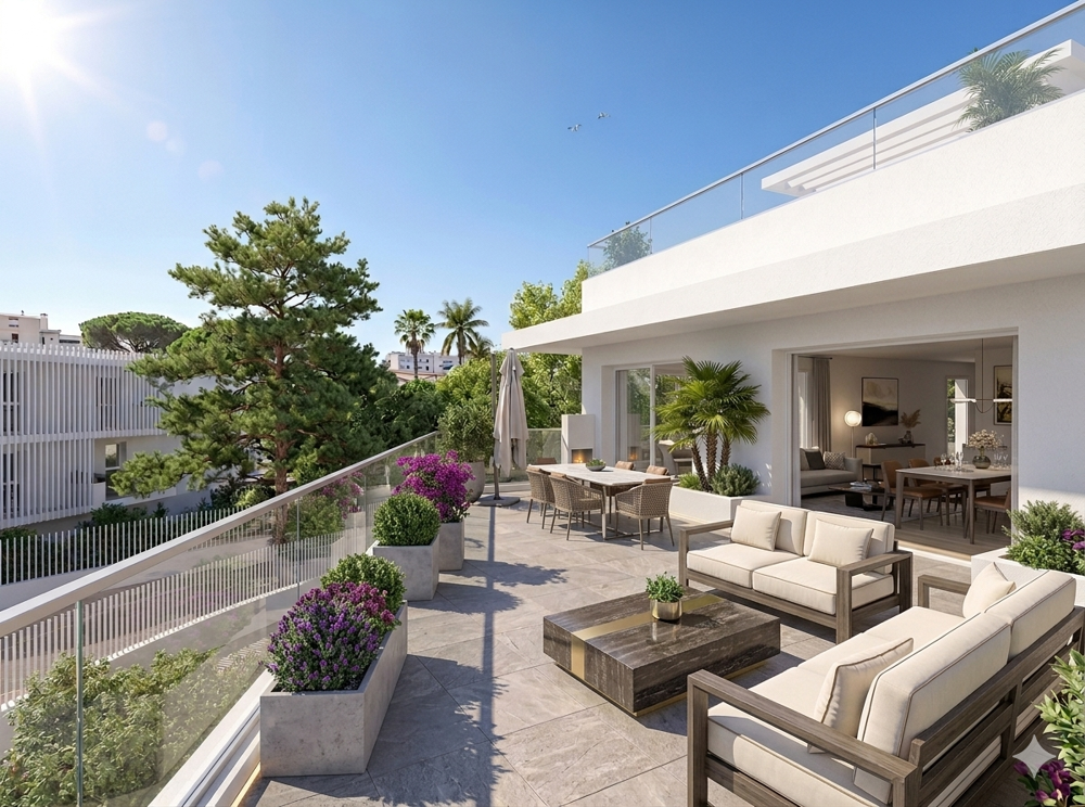 CONTEMPORAIN 3 PIECES DE 70M² AVEC TERRASSE PLEIN OUEST DE 30M² DANS UN ENVIRONNEMENT PRIVILEGIE