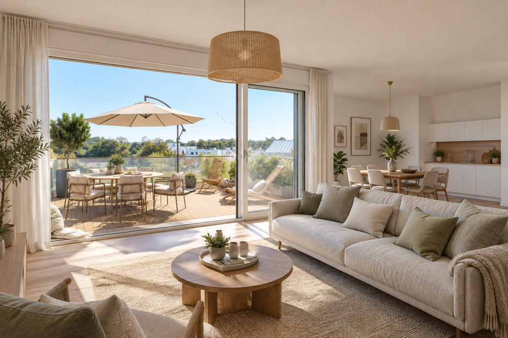 T4 DE 80 M² AU 3E ÉTAGE AVEC BALCON SUD DE 9 M² ET 2 PARKINGS