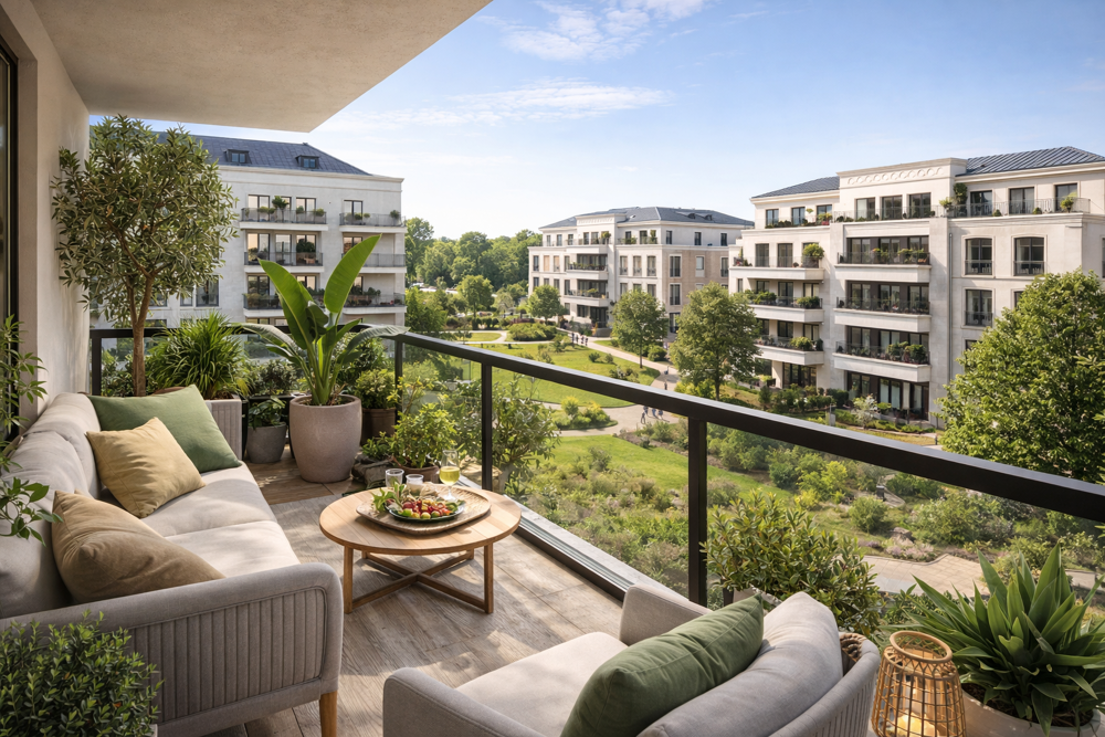 5 minutes à pied du RER A -Rue dAriane  Résidence de standing  3 pièces avec balcon VEFA