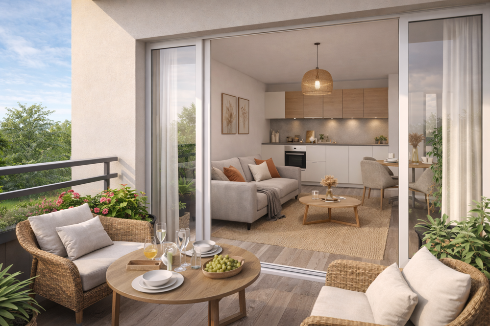 SOYEZ LES 1ER A RESERVER : 2 pièces de 45,17 m² avec balcon et parking - ELANCOURT