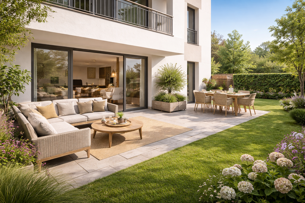 Vente Appartement T3 en rez-de-jardin plein sud avec 48 m² d'extérieur : le confort d'une maison dans un appartement n Salon de provence
