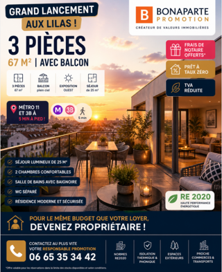  Appartement à vendre 3 pièces 67 m²