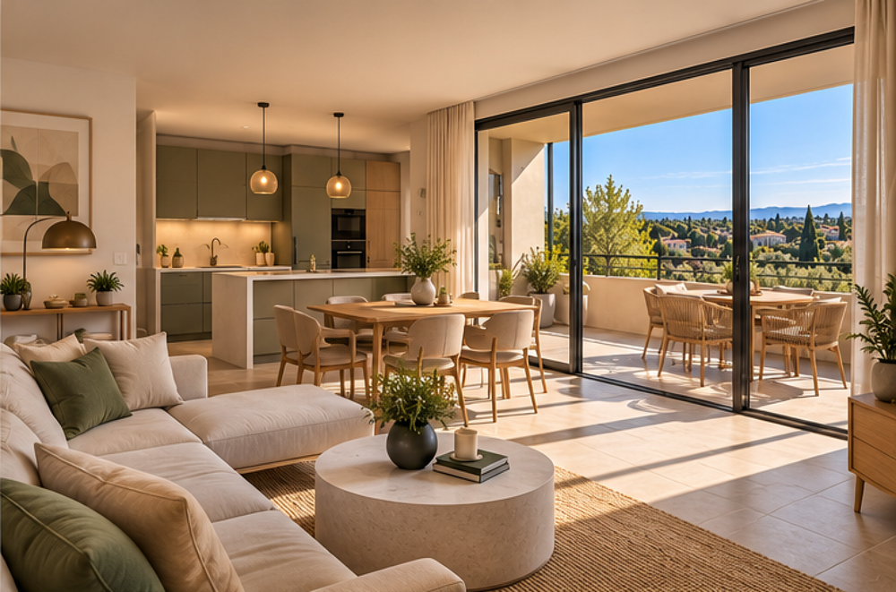 Vente Appartement T4 expo sud au nord d'aix avec belle terrasse et belle vue dégagée Aix-en-provence