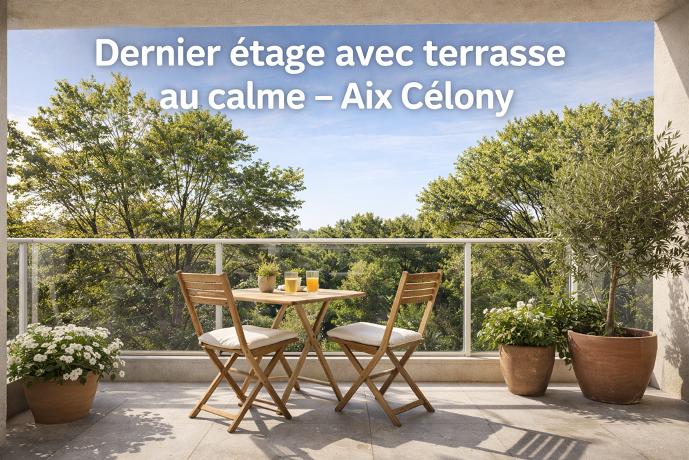 Vente Appartement T2 Dernier étage avec terrasse au calme – Aix Célony Aix en provence