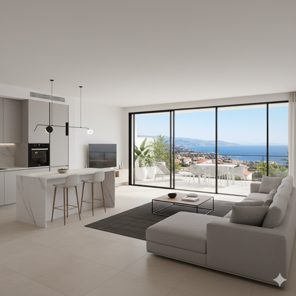 Vente Appartement VUE MER & TERRASSE PRIVATIVE T3 de Grand Standing - Nice Collines Nice